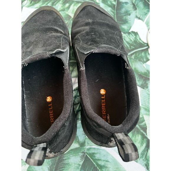 Merrell Black Suede Leather Mocs Slip On Shoes - Picture 6 of 7